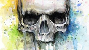 Skull Drawing for Wall Skull Art Skull Print Rainbow Skull Skull Wall Art Skull Gift