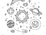 Solar System Drawing Easy Hand Drawn solar System with Sun Planets asteroids and