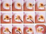 Sunflower Drawing Easy Step by Step Tutorial On How to Draw Sunflower Nail Art Sunflower