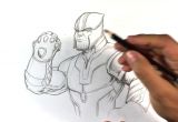 War Drawing Easy Drawing Thanos From Infinity War Sketch Monster