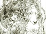 Wolves Love Drawing Just In Loved Wolf Girl Fantasy Conceptart Tattoo Sesign